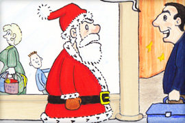 Christmas Card - Cartoon Christmas card for Graphic Express.