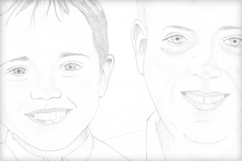 Family Portrait - Father and son pencil portrait.