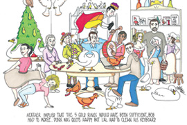 Family Cartoon Christmas Card